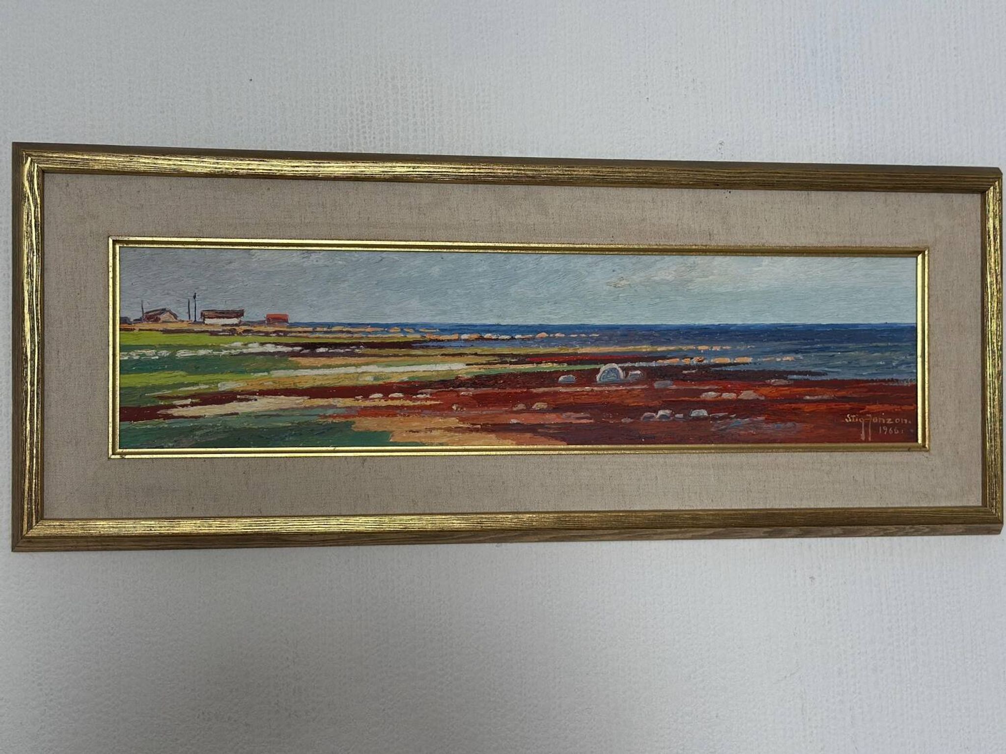 Swedish Oil on Panel – “Red Seaweed, Bredsätra Öland” by Stig Jonzon