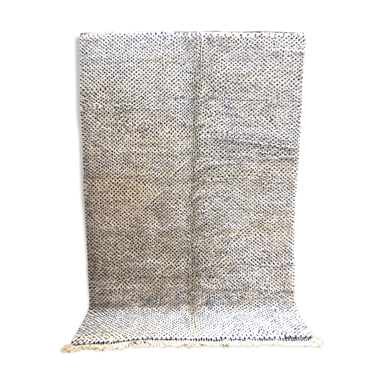 Moroccan Berber carpet Beni Ouarain speckled majorelle blue 3,01x2m