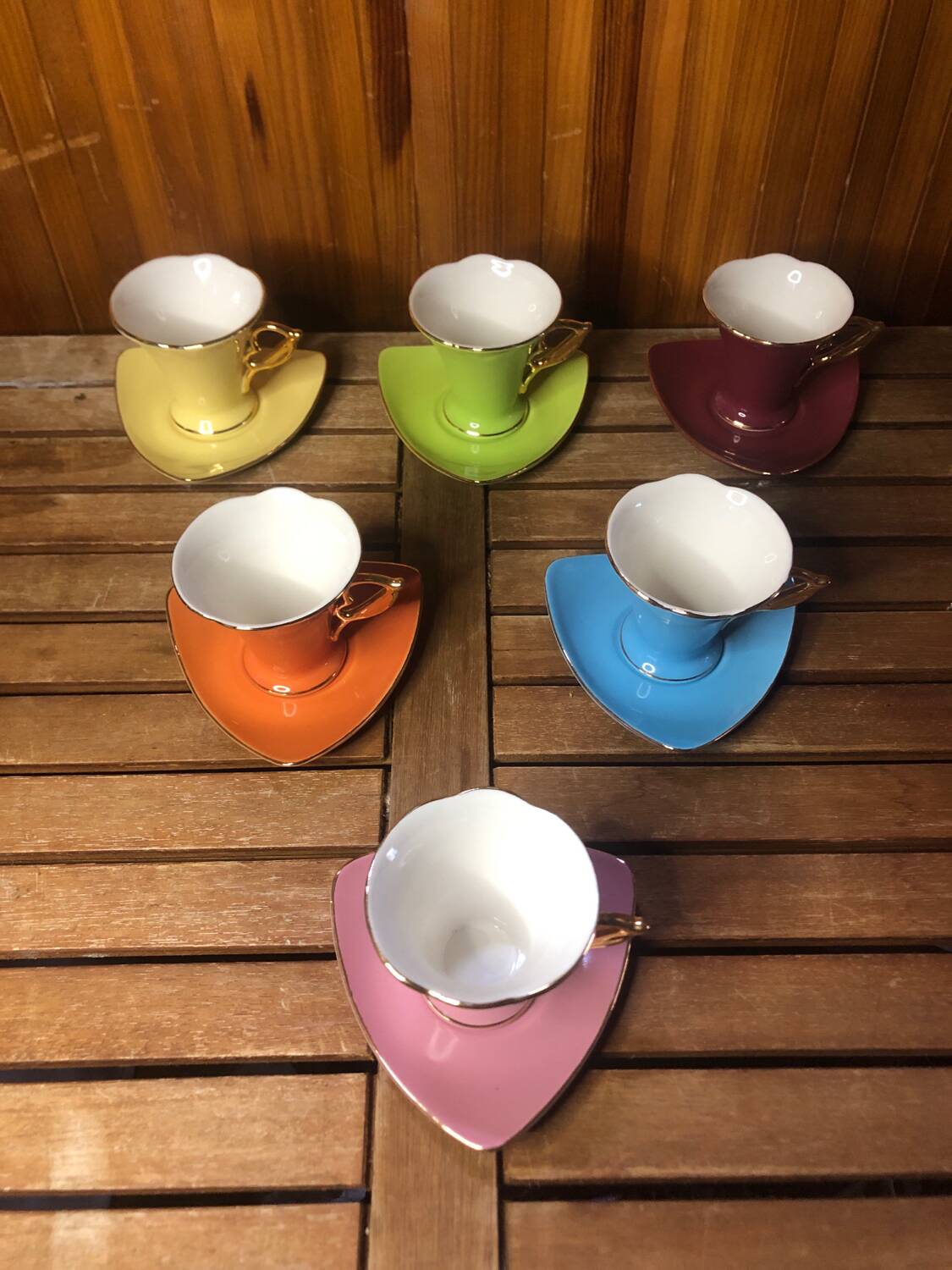 Bruno evrard ceramic coffee cups multicolor