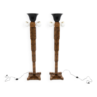 A pair of Art Deco floor lamps, Poland, circa 1940.
