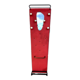 Coat rack red 1950 mirror free-form brass hooks
