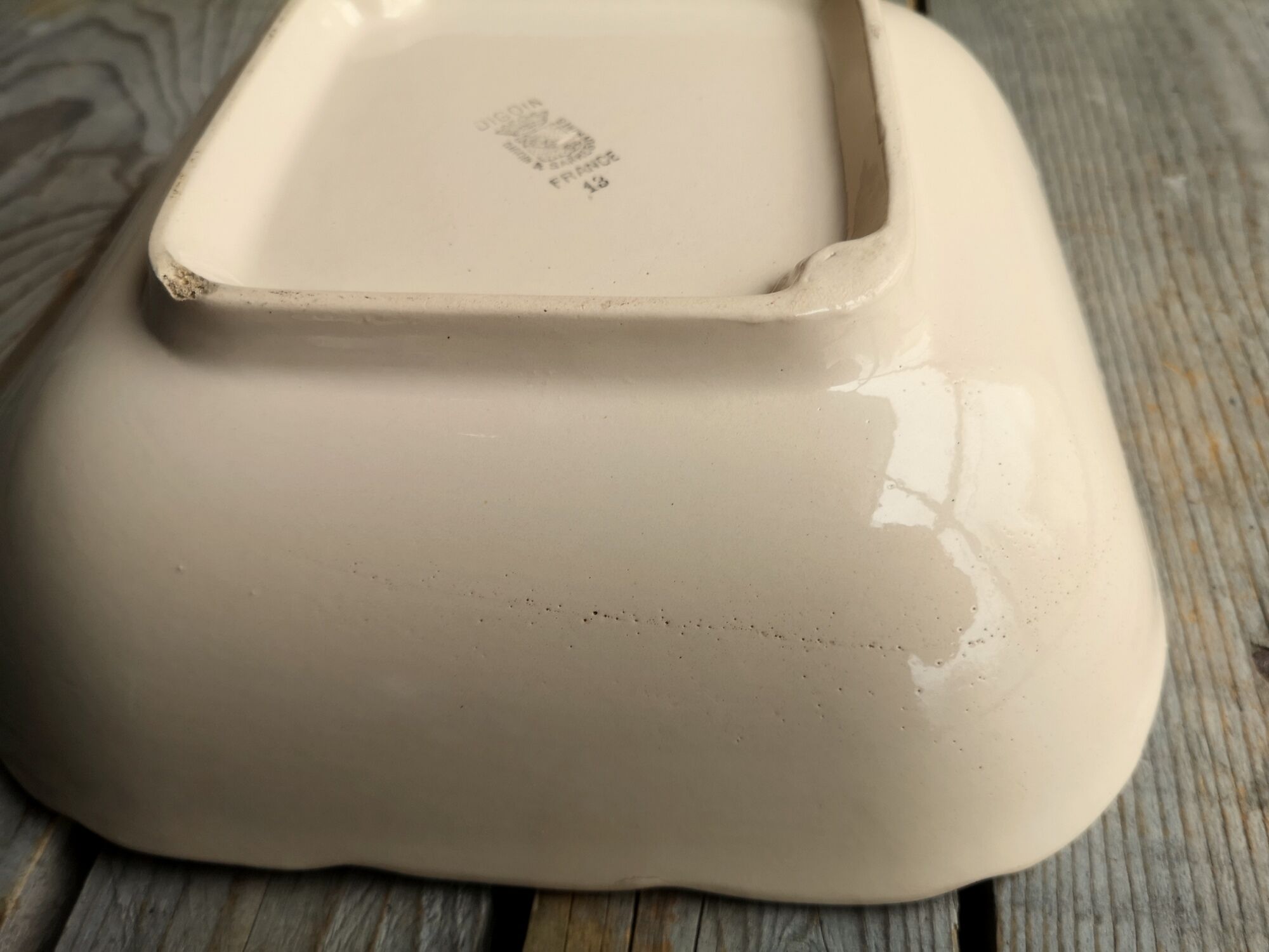 Ancient Saladier in Pink Ceramics by Digoin Sarreguemines Floral Decoration