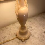 Lampe verre, câble tissu 2 M, abat-jour coton