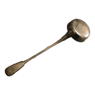 Ladle in solid silver goldsmith nineteenth hallmarks HC and Minerva