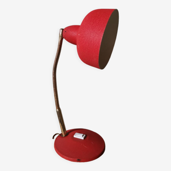 Lampe articulée vintage métal de bureau rouge