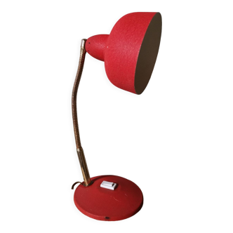 Articulated vintage metal red desk lamp