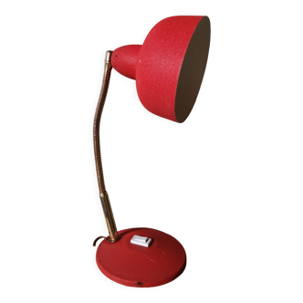 Vintage red desk metal articulated lamp