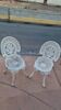 Pair of antique openwork aluminum garden chairs – Victorian style