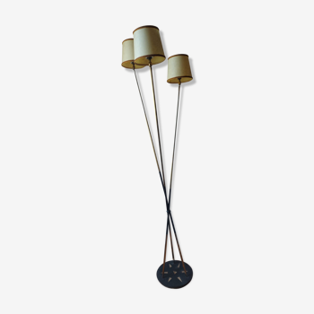 Lampadaire design en laiton 3 feux Arlus