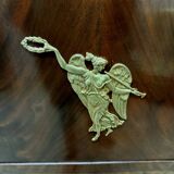 Rare Empire period mahogany secretary with four columns topped with bronze capitals.