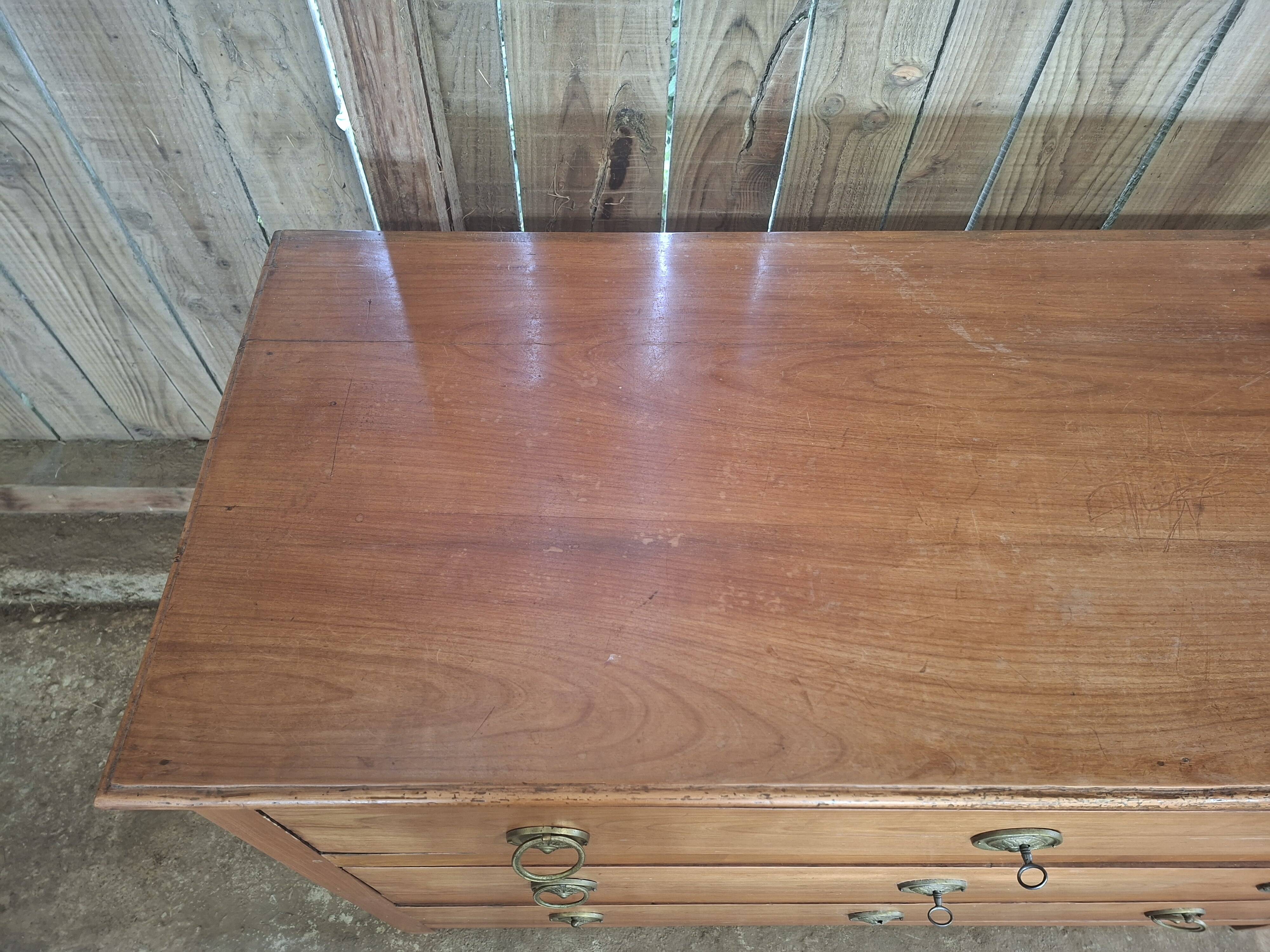 Louis XVI period commode in solid cherry wood (ombp)
