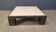 Table basse en cuivre et travertin par Belgochrom, années 1970
