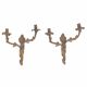 Paires d'appliques bougeoirs en laiton