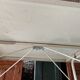 Set folding table and its 4 folding chairs perforated metal cream color - 70s