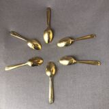 6 mocha spoons gilded with fine gold
