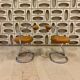 Pair of Cobra chairs by Giotto Stoppino with new leather