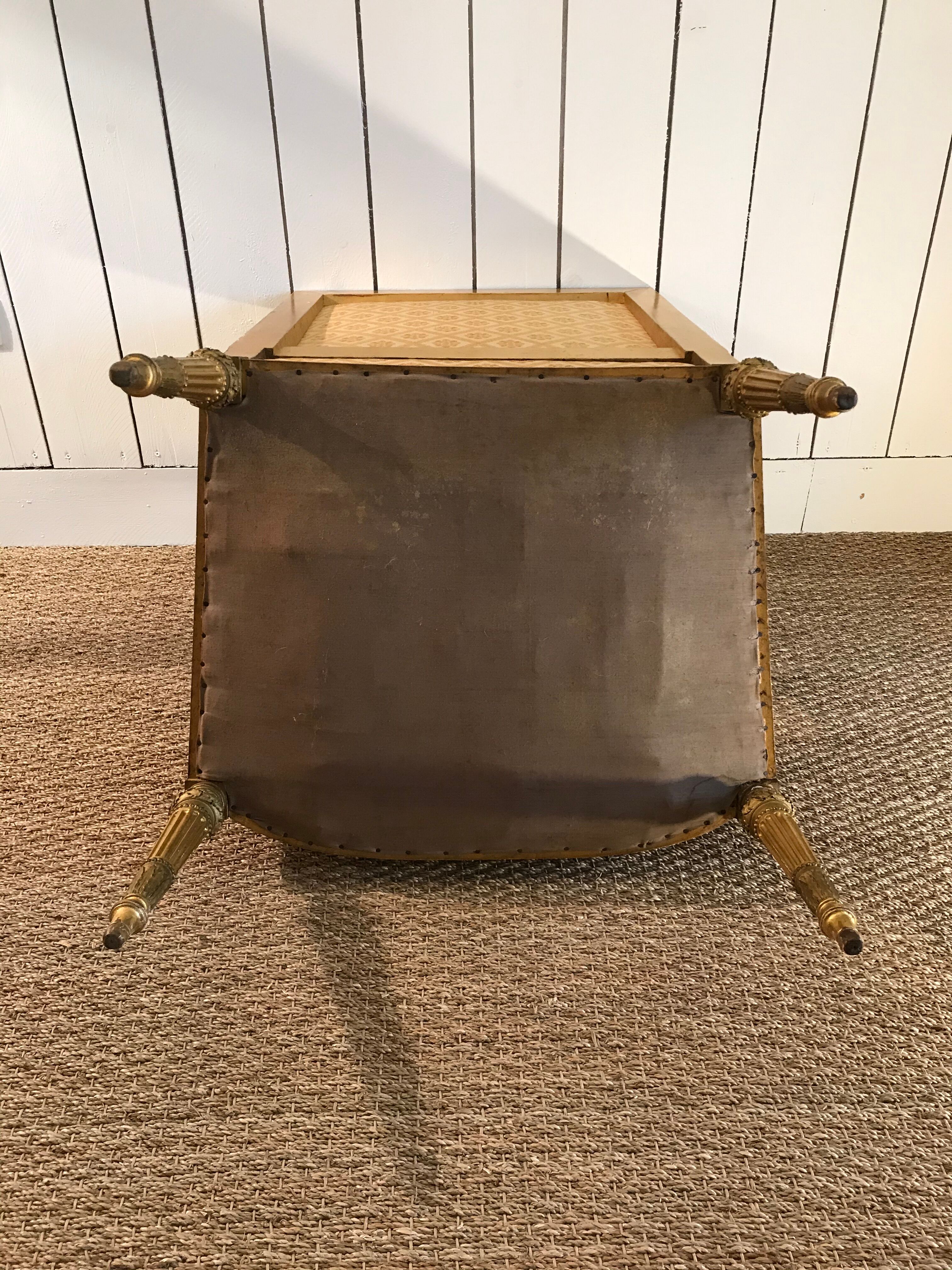 Louis XVI armchair in gilded wood carved and molded