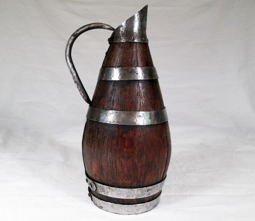 Ringed wooden pitcher