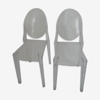Paire de chaises empilables Victoria Ghost de Philippe Starck, Kartell