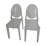 Pair of stackable chairs Victoria Ghost by Philippe Starck, Kartell