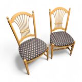 2 x rustic French country cottage side / dining chairs