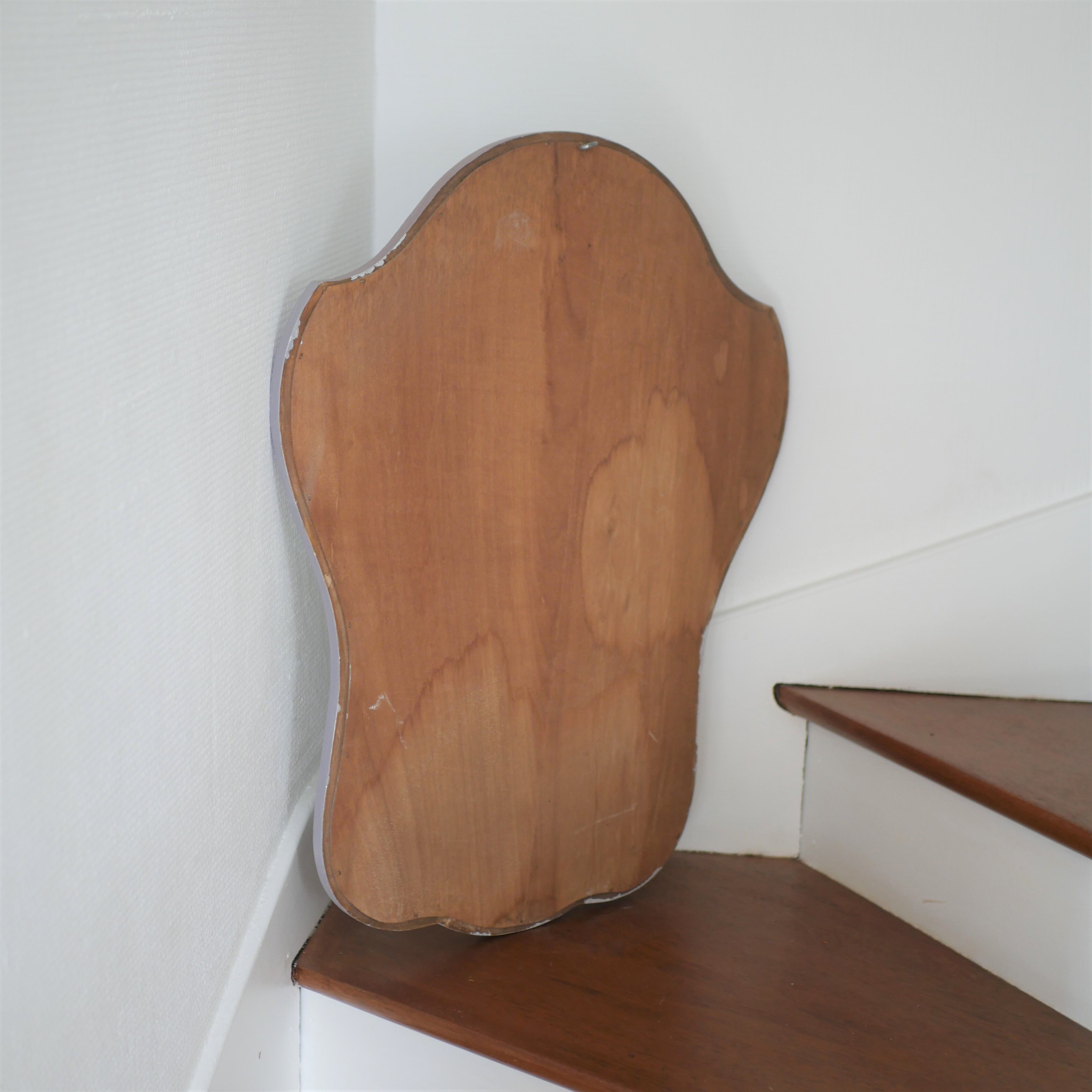 Wooden shell mirror 69x52cm