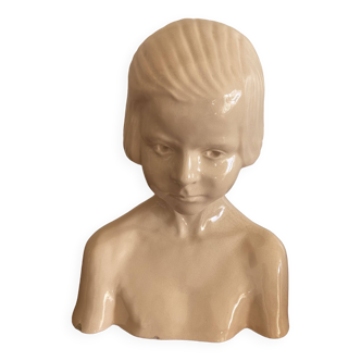 Bust of a young girl signed Kaza