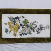 French vintage oil painting on alabaster