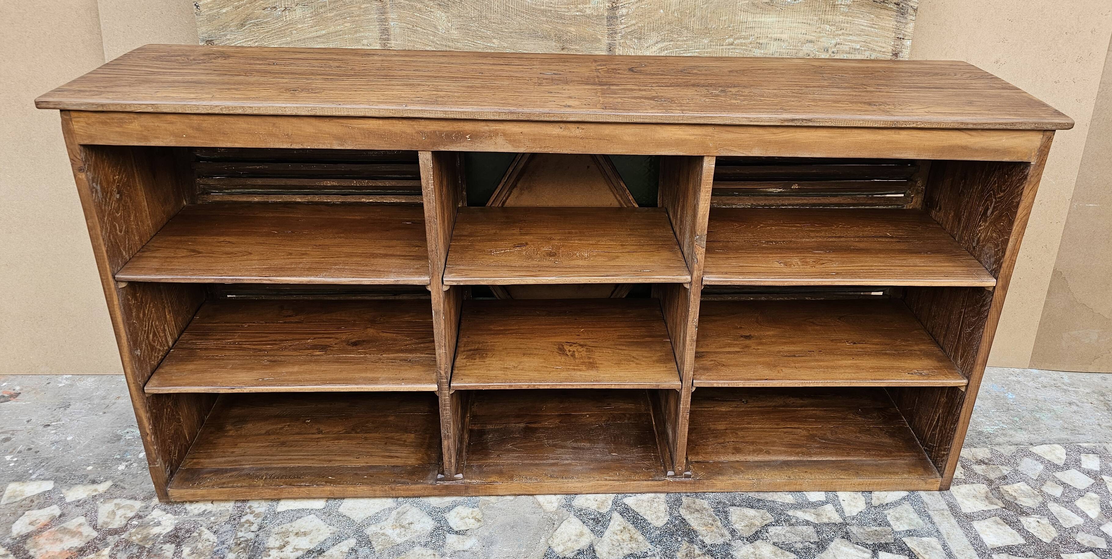 Old shop counter in Burmese teak.