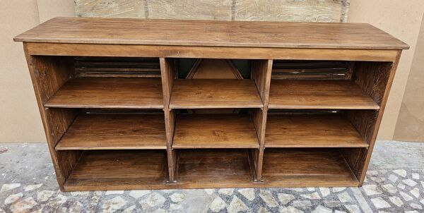 Ancien comptoir de boutique en teck birman