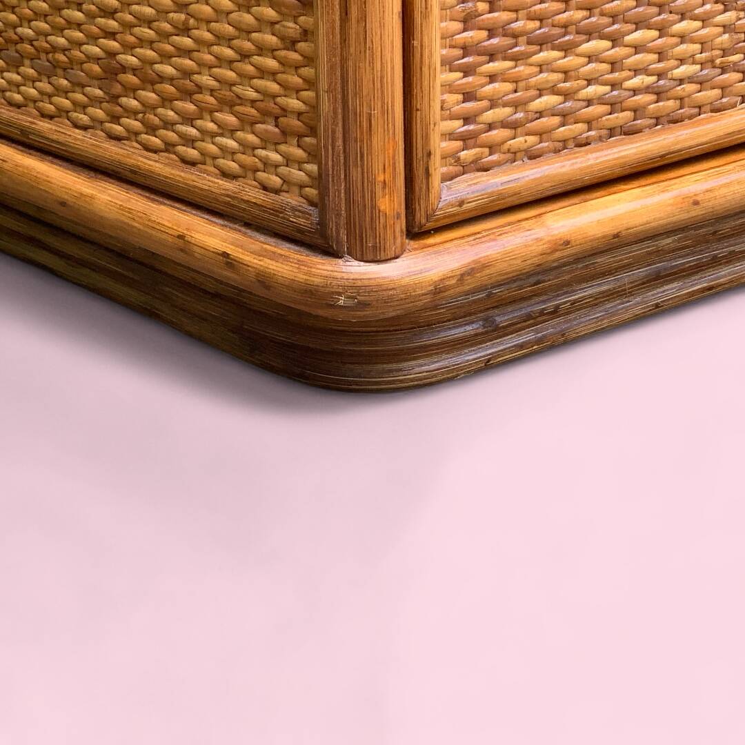 Oak rattan and woven wicker furniture 1980