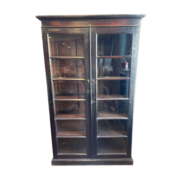 Vitrine en teck laqué noire