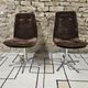 Pair of vintage velvet armchair chair 1970"