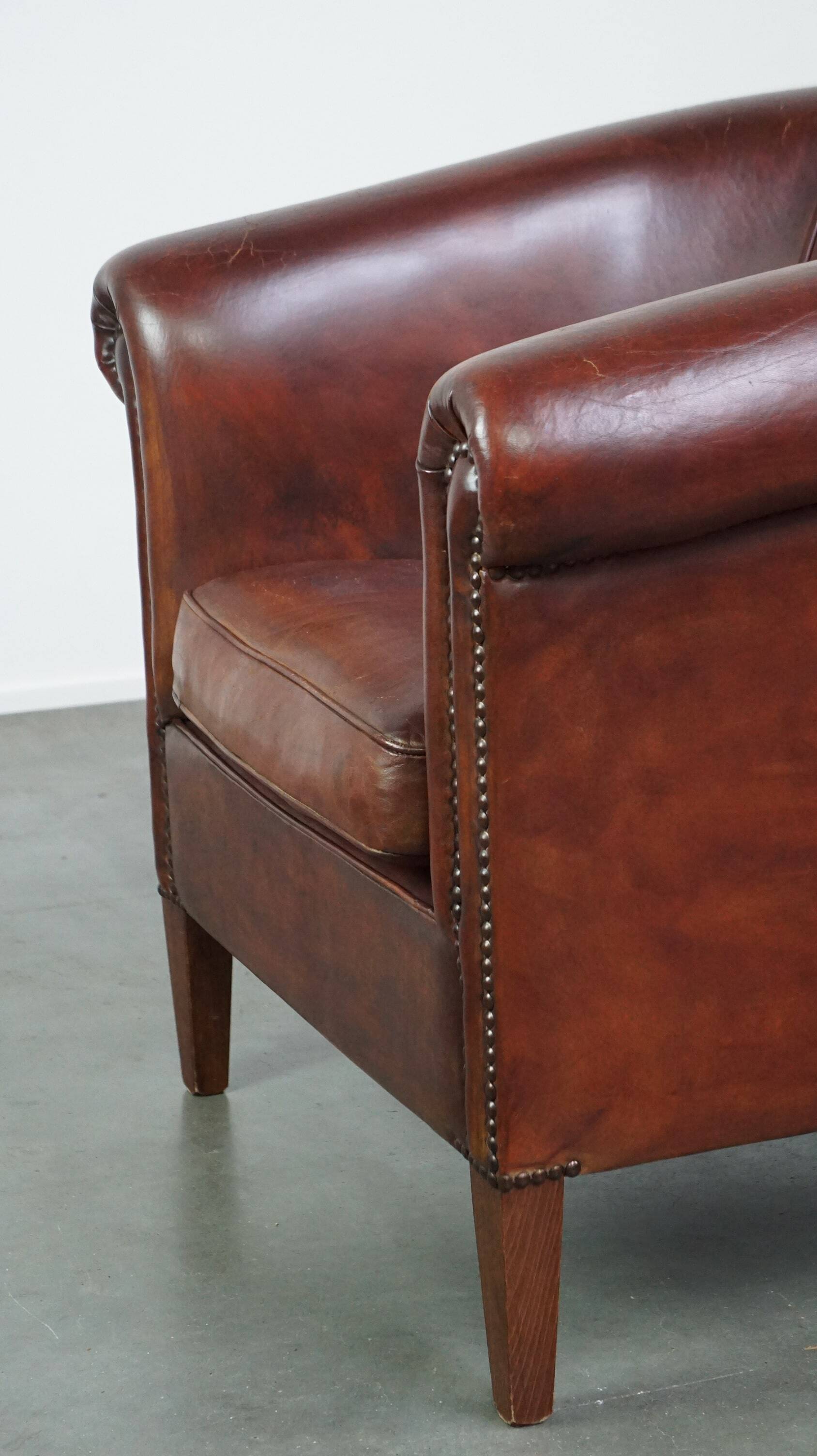 sheepskin leather club armchair
