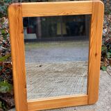 Scandinavian rectangular rounded pine mirror 50x62cm