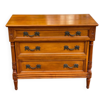 Louis XVI commode in solid cherry wood — Quality Furniture Label 1976