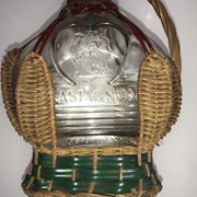 Carafe en verre Castagnon recouverte d'osier avec boite à musique