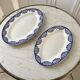 Duo of dishes Terre de Fer Sarreguemines model "Capri" Casino early twentieth century