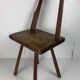 Artisanaal antique hand crafted brutalist farm house side chair, Dutch