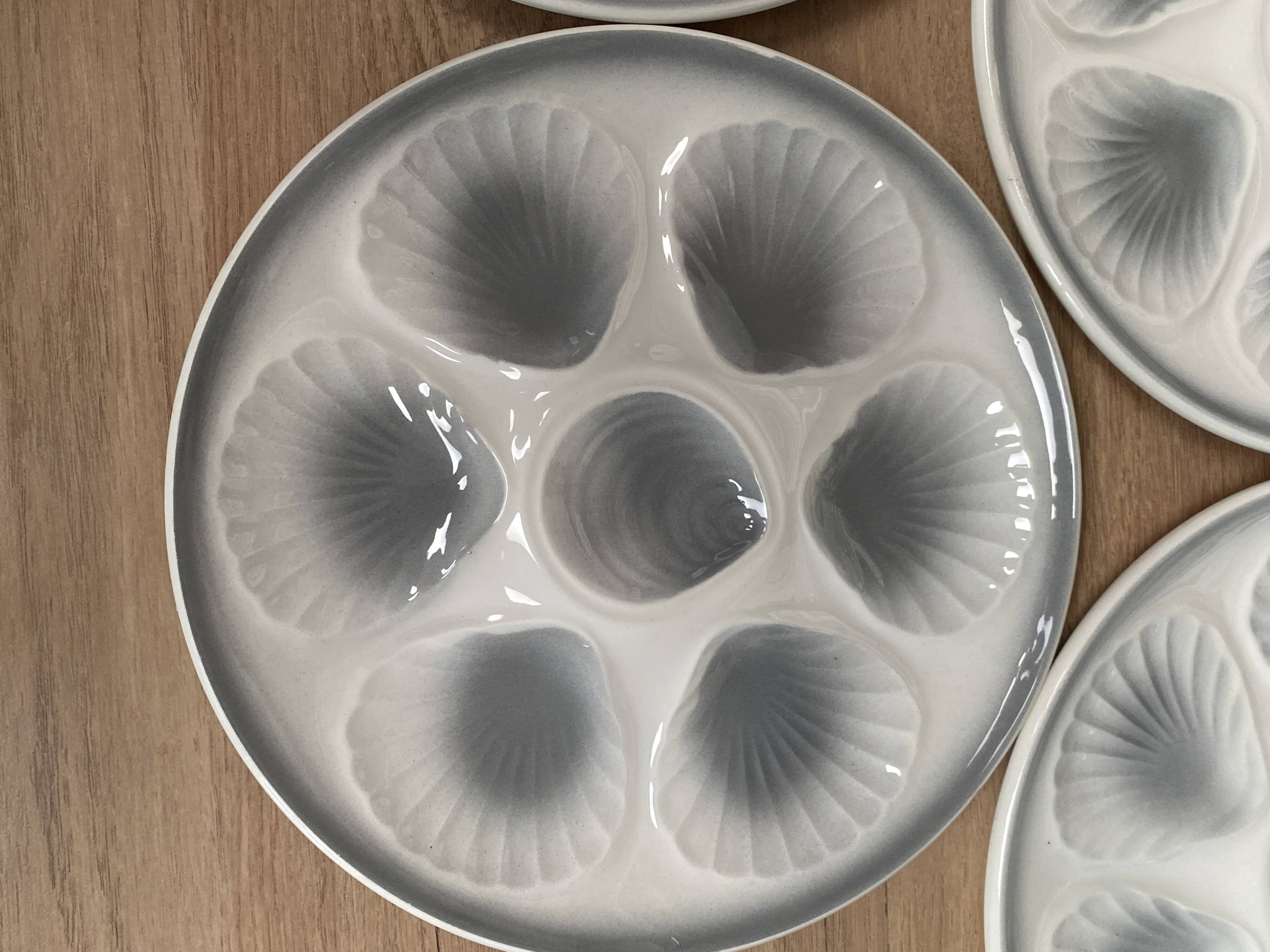 Set of 6 oyster plates Moulin des loups Orchies
