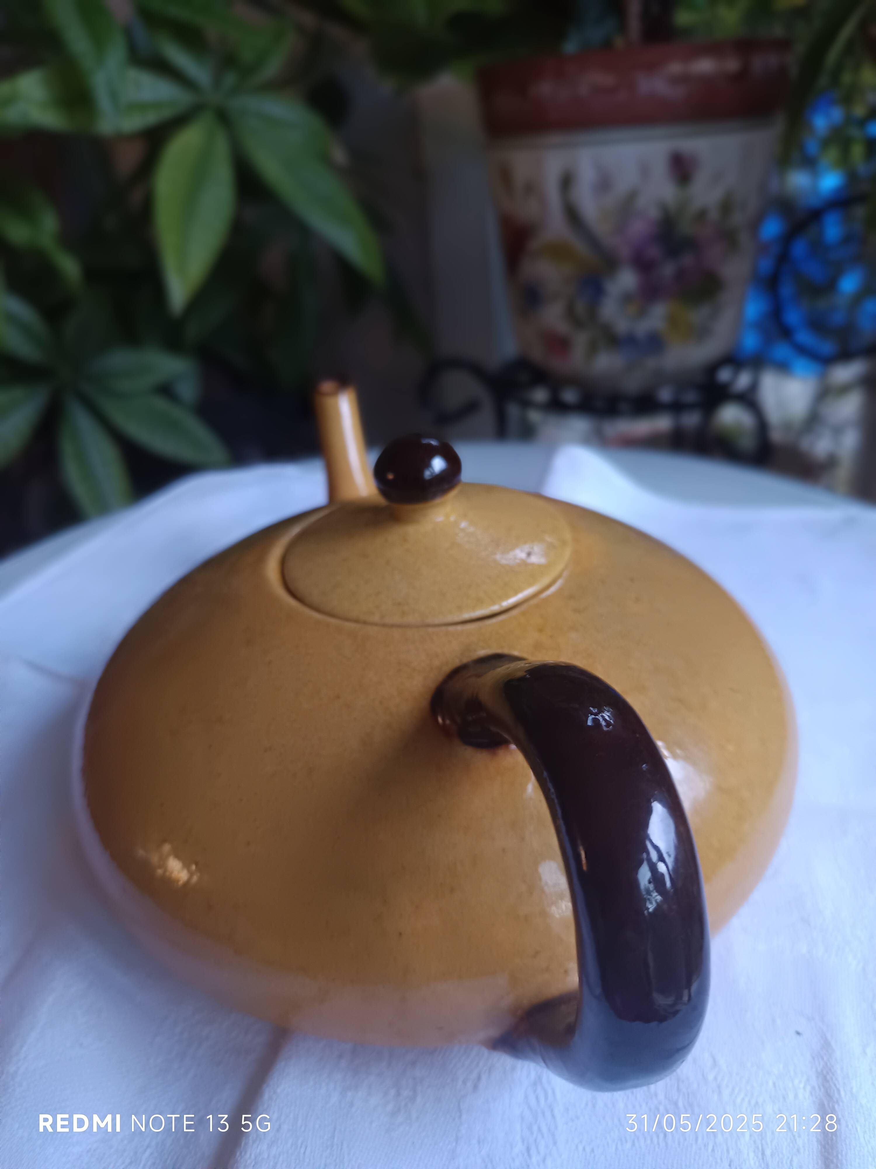 beautiful glazed ceramic teapot signed Chapello Jean Baptiste Vallauris