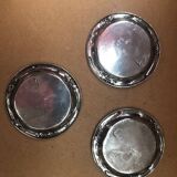 Series of 3 pewter bottle coasters vintage grape & wheat decor #b004