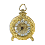 LANCEL alarm clock in chiseled bronze and gilded metal