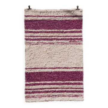 Tapis artisanal tissé main en coton recyclé - 40 x 60 cm
