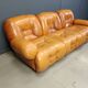 Mid century italian leather 3 seater sofa , 1970s
