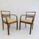 Set of 2 Art Deco chairs in birch burl