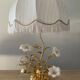 Vintage brass lamp with glass paste flower