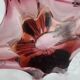 Large pink blown glass centrepiece – organic design –