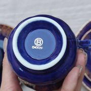 Superb Coffee/Tea Trio in Cobalt Blue & Gold Porcelain - Chodzież Poland