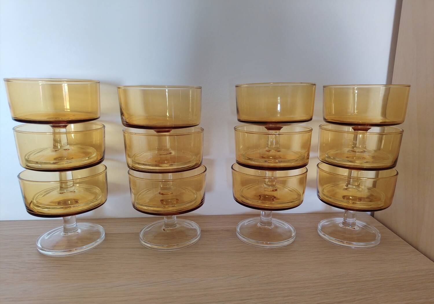 Amber Luminarc glasses/cups